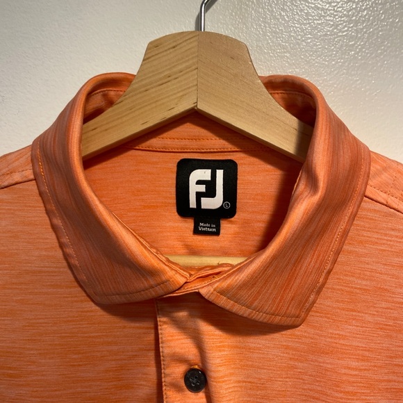 FootJoy FJ Heather Light Orange S/S Desert Springs Golf Polo Shirt Men’s L *FLAW - Picture 1 of 13